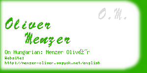 oliver menzer business card